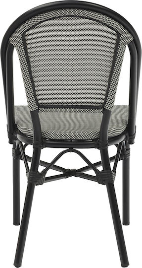 Scaun de exterior Aluminiu Paris White / Black 44x63x88cm