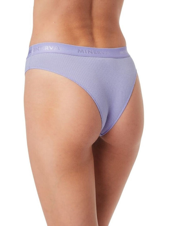 Minerva COZY RIB High-waisted Women's Brazil Purple