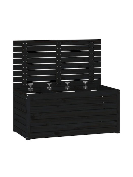 vidaXL Cutie de depozitare pentru exterior Lemn Negru L101xW50.5xH46.5buc