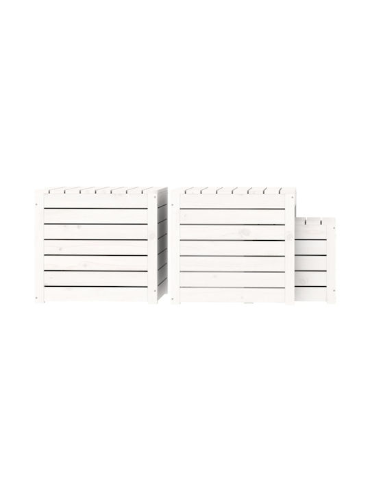 vidaXL Cutie de depozitare pentru exterior Lemn Alb L50.5xW50.5xH46buc