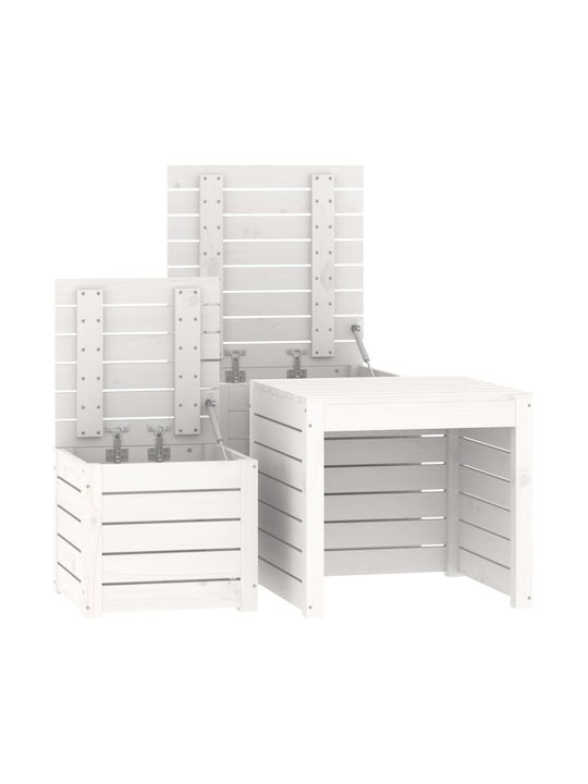 vidaXL Cutie de depozitare pentru exterior Lemn Alb L50.5xW50.5xH46buc