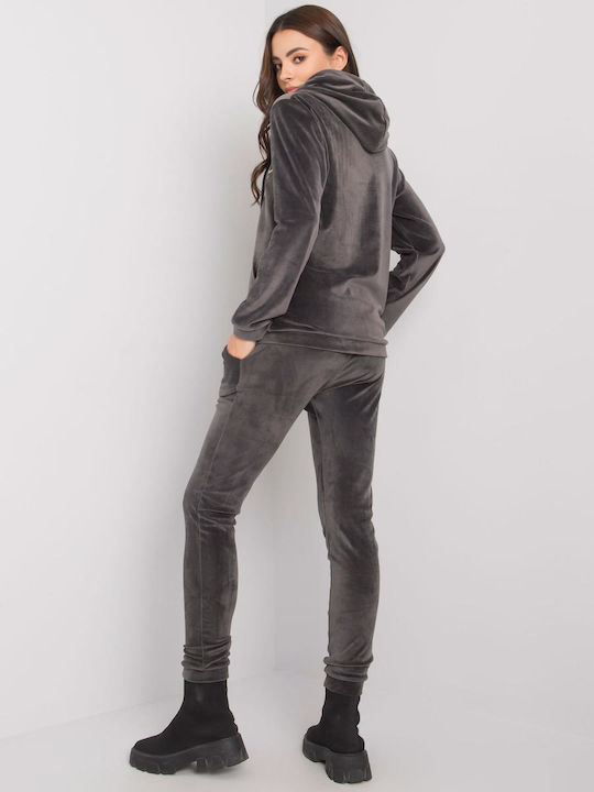 Relevance Damen-Sweatpants-Set Gray Samt