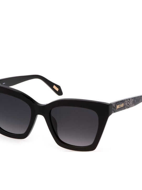 Just Cavalli Damen Sonnenbrille mit Schwarz Kunststoff Gestell und Gray Verlaufsfarbe Linse