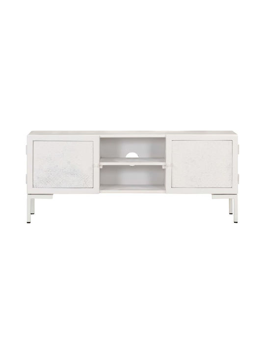 TV Stand from Solid Wood White L115xW30xH46cm