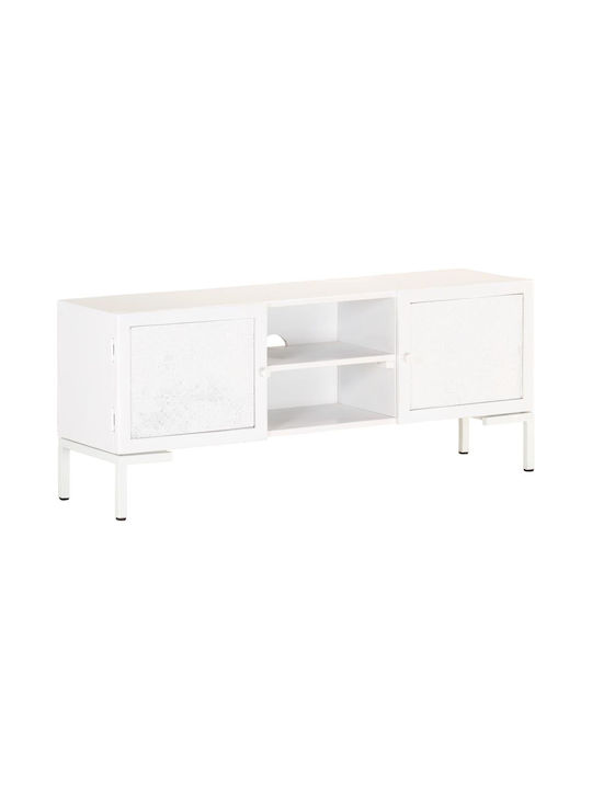 TV Stand from Solid Wood White L115xW30xH46cm