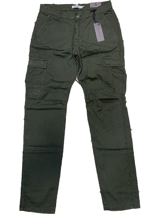 Trousers Cargo Elastic in Loose Fit Khaki