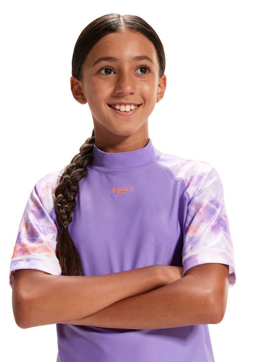 Speedo Kinder Badeanzug Rashguard Lila