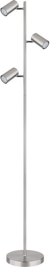Globo Lighting Φωτιστικό Δαπέδου Υ154xΜ25εκ. με Ντουί για Λαμπτήρα GU10 Ασημί