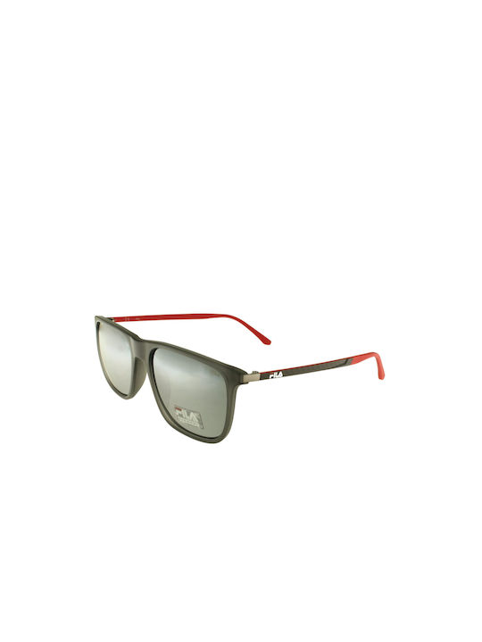 Fila Men's Sunglasses with Red Metal Frame and Red Lens SFI299V V65P