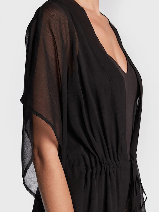 Only Damen Maxi Kimono Strand Schwarz