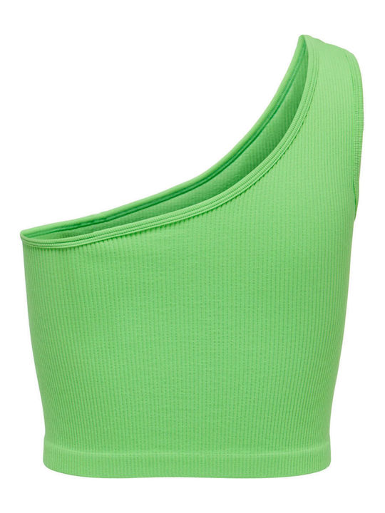 Women's Summer Crop Top Off-Shoulder with One Shoulder Green