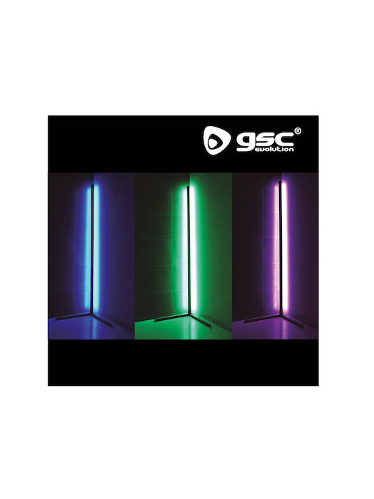 GSC LED Floor Lamp H156.2cm. with RGB Light 240lm Black