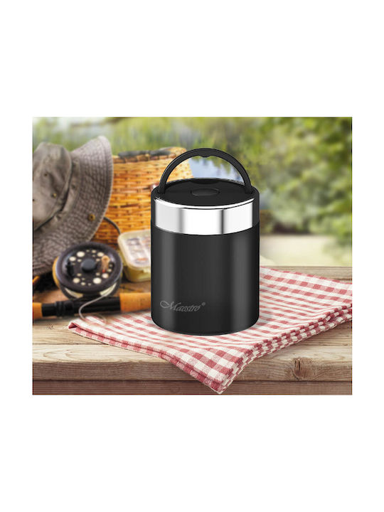 Maestro Plastic Thermo Lunch Box Black 500ml