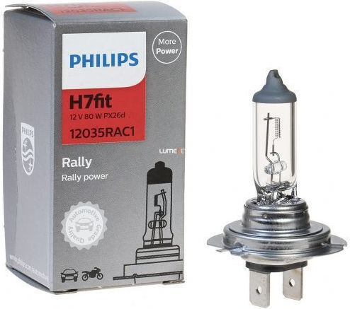 Philips Λάμπα Αυτοκινήτου & Μοτοσυκλέτας Rally H7 Αλογόνου 12V 80W