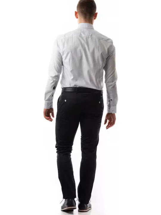 61-3450-6112 Παντελόνι Chino Ελαστικό σε Slim Εφαρμογή Navy Μπλε