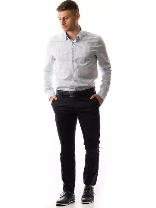 61-3450-6112 Παντελόνι Chino Ελαστικό σε Slim Εφαρμογή Navy Μπλε