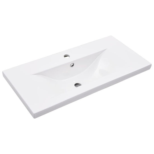 vidaXL Πάγκος με Νιπτήρα Μ81xΒ18.5xΥ39.5cm Λευκός