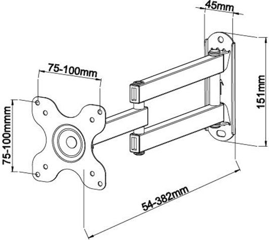 DMP LCD923 Βάση Τηλεόρασης Τοίχου με Βραχίονα έως 29" και 15kg