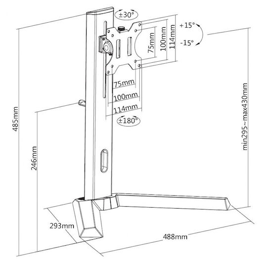 Techly Schreibtisch Halterung Monitor bis 32" (107166)