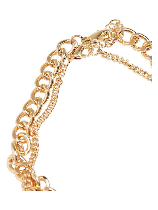 Urban Classics Gold Plated Anklet Sagittarius Stainless Steel Black 22cm