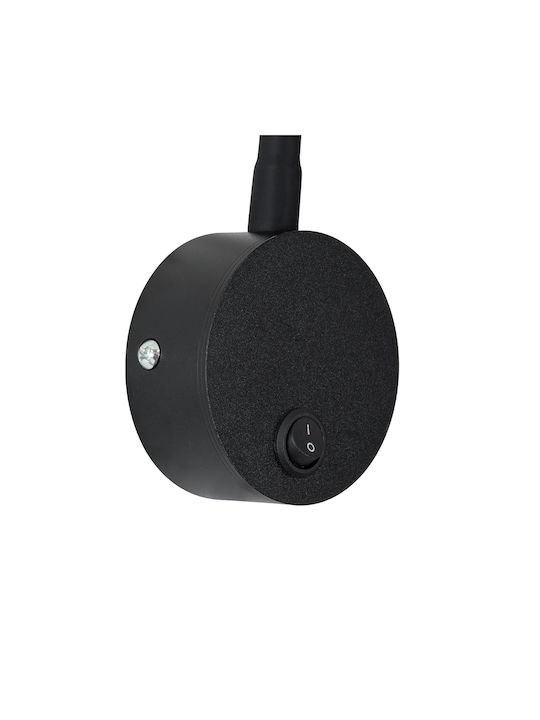 GloboStar Goose Μονό LED Φυσικό Λευκό Σποτ σε Μαύρο Χρώμα