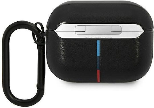 BMW Curved Line Θήκη Δερματίνης με Γάντζο σε Μαύρο χρώμα για Apple AirPods Pro
