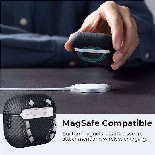 Pitaka MagEZ Carbon Θήκη Πλαστική Black/Grey για Apple AirPods Pro 2
