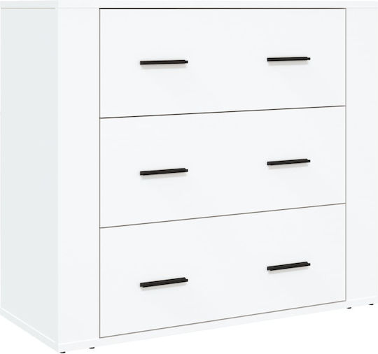 Office Storage Cabinet Wooden White 80x33x70cm