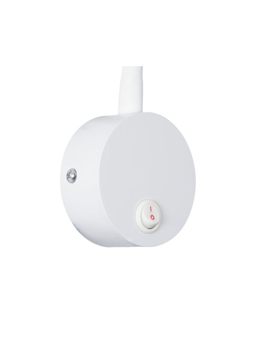GloboStar Goose Μονό LED Φυσικό Λευκό Σποτ σε Λευκό Χρώμα