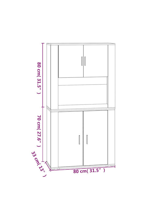 Kleiderschrank Büro Sonoma 80x33x150cm