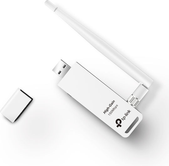 TP-LINK TL-WN722N USB Network Adapter with Wireless Wi-Fi Connection 150Mbps and Detachable Antenna v3.20