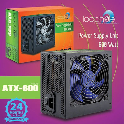 Loophole 600W Black Computer Power Supply Full Wired (DESK60B)