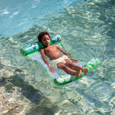 Swim Essentials Tropical Leaves Παιδικό Φουσκωτό Στρώμα Θαλάσσης Αιώρα Πράσινο 116εκ.