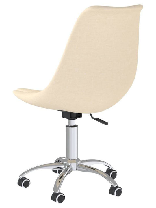 Rotating Chair Visitor with Wheels in Beige Color 48x58x81cm 2pcs