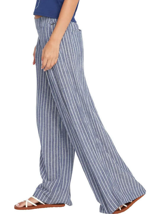 Coco Ho Women's Fabric Trousers with Elastic Navy Blue