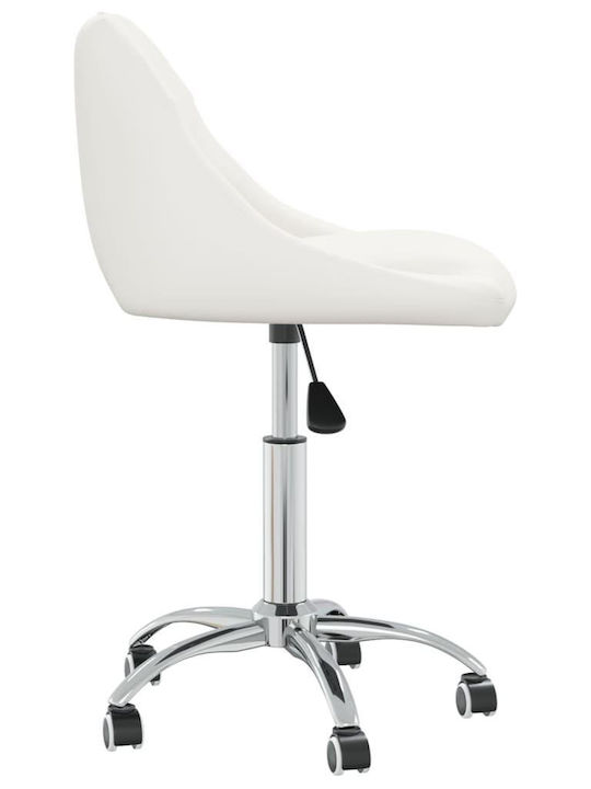 Rotating Chair Visitor with Wheels in White Color 46x44x67cm 4pcs