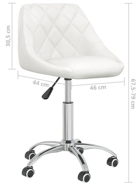 Rotating Chair Visitor with Wheels in White Color 46x44x67.5cm 6pcs