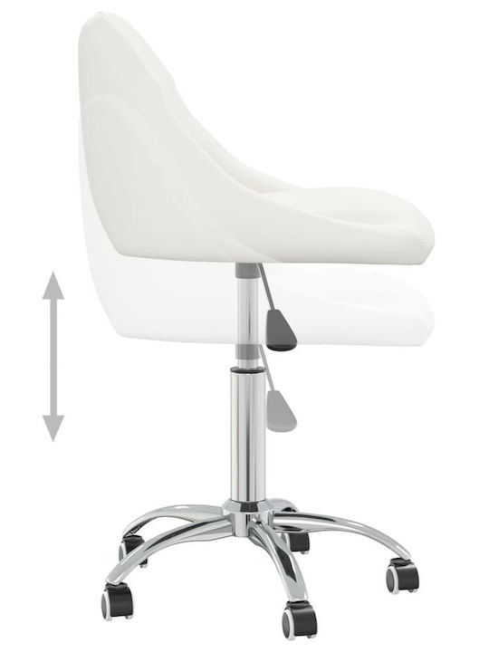 Rotating Chair Visitor with Wheels in White Color 46x44x67.5cm 6pcs