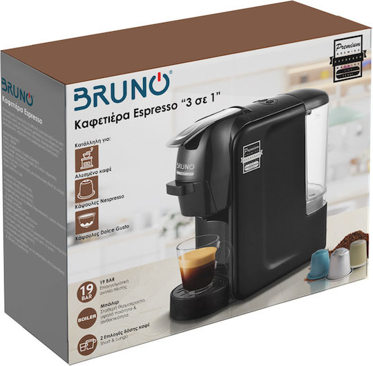 Bruno 3 σε 1 Multi Capsule Pressure 19bar Black