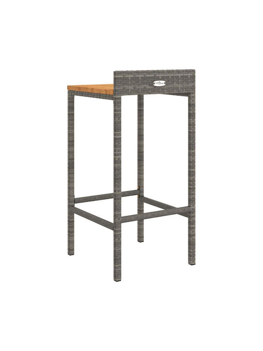 Wooden Bar Stool for Outdoor Use Gray 4 Pieces 40x44x86cm