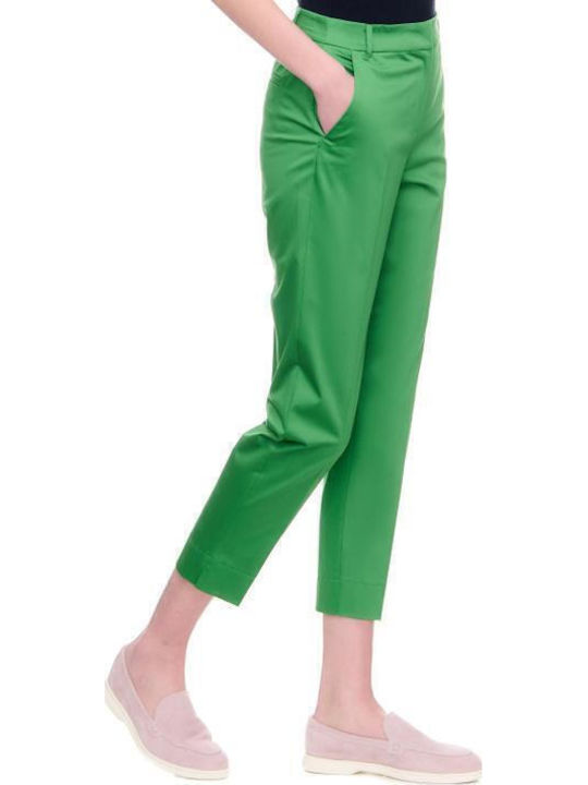 Nicole Women's Fabric Capri Trousers Green