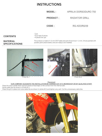 C-Racer Motorrad-Kühlerschutz Aprilia Dorsoduro 750 / Dorsoduro Schwarz