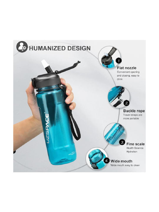 Uzspace Tritan BPA Free Leakproof Plastic Water Bottle 1000ml