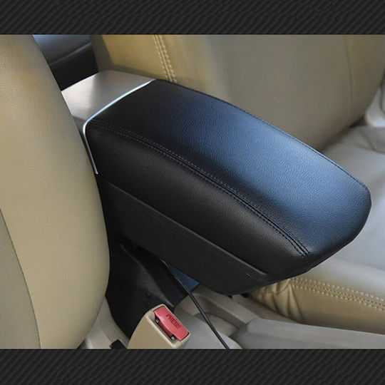 Auto Gs Τεμπέλης Αυτοκινήτου από Δερματίνη Universal με 2 Θύρες USB Μαύρο Χρώμα