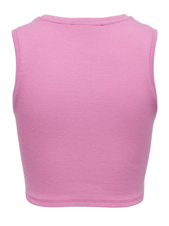 Vilma Γυναικείο Καλοκαιρινό Crop Top Βαμβακερό Αμάνικο Ροζ