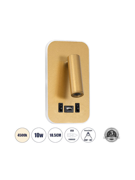 GloboStar LADY-O Single Built-In Led Natural White Spot in Gold Colour