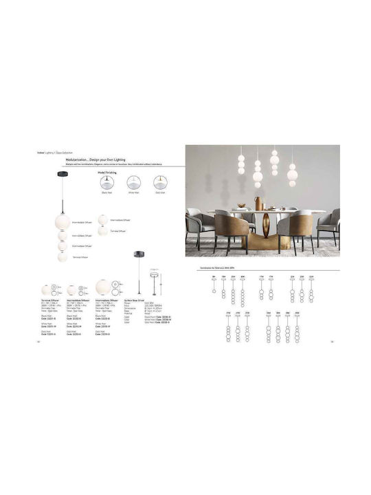 Zambelis Lights Hängelampe LED Kugel mit Warmes Weiß Licht Weiß