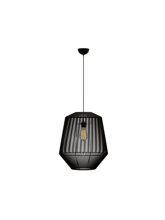 Alphab2b Hängelampe Schwarz Boho mit Fassung E27 40cm.