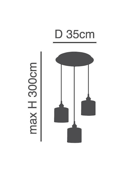 Home Lighting Magnum Flex Pendant Light Multicolour with Socket E27 35x35x300cm