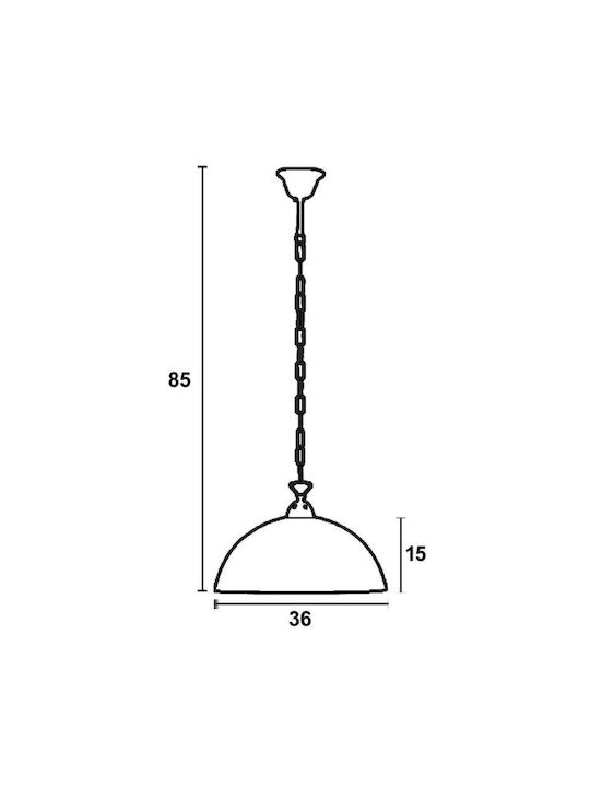 ArkoLight Pendant Light Multicolour Bell with Socket E27 36x40cm